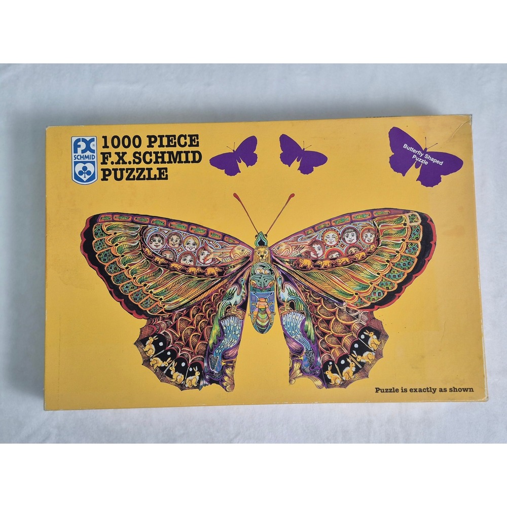 F.X. Schmid 1000‑Piece Yellow Whimsical Butterfly‑Shaped Jigsaw Puzzle 90233